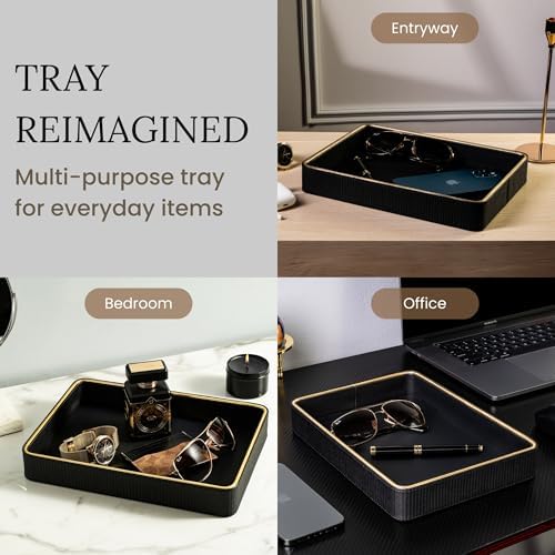Leather Cologne Organizer Valet Tray for Men| Mens Valet Catch All Tray Key Basket| Leather Organizer Catchall - Image 5