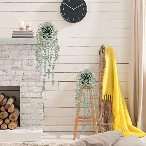 COCOBOO 2 Pcs Artificial Eucalyptus Plants Shelf Hanging Fake Plant in Pot for Wall Bedroom Home Patio Indoor Outdoor Decor - Image 4