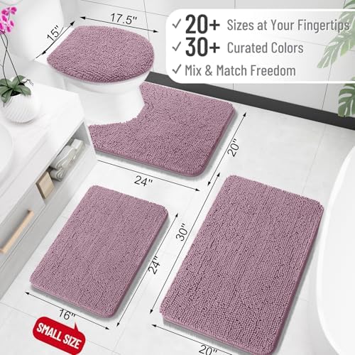 OLANLY Toilet Rugs U-Shaped 24x20, Soft Absorbent Chenille Contour Rugs - Image 2