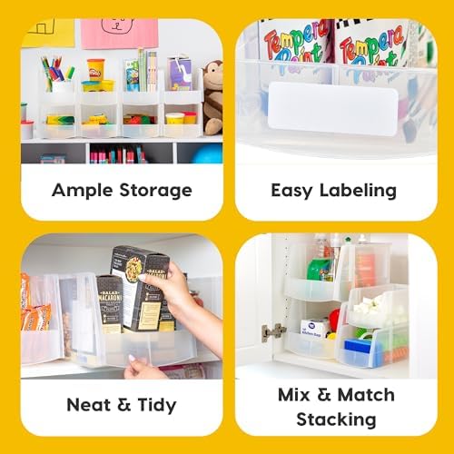 IRIS USA 4-Pack, Large Plastic Stackable Storage Bin Organizer, Clear - Image 3