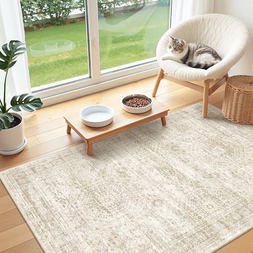 3x4 Rugs for Entryway,Washable Area Rug,Beige - Image 5