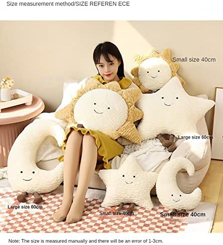 Moon Star Sun Pillow Sofa Cushion | Decorative Lumbar Support Pillow | Soft Plush Decorative Pillow (23inches, Moon) - Image 2