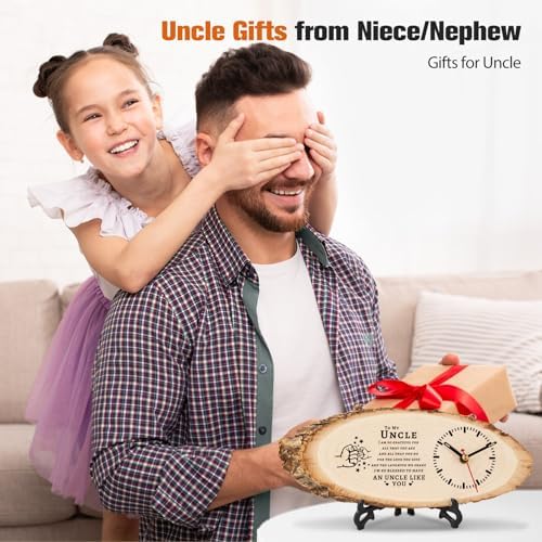 BeauGift Uncle Gifts, Wooden Clock Uncle Birthday Gifts from Niece Nephew - Image 2