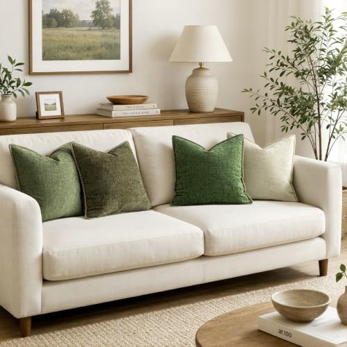 MIULEE Decorative Couch Throw Pillow Covers 22x22 Inch Forest Green 2 Pack - Image 5