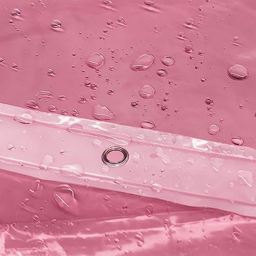 Barossa Design Extra Long Clear Pink Shower Curtain Liner 72x84 - Image 6
