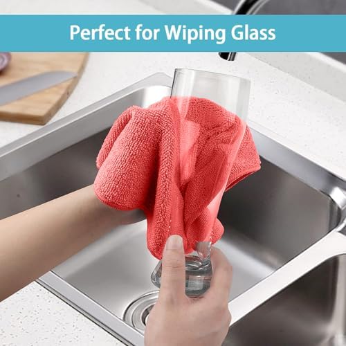 HOMEXCEL 100PK Microfiber Cleaning Cloth, Cleaning Rag for Home, 11.5x11.5 - Image 6
