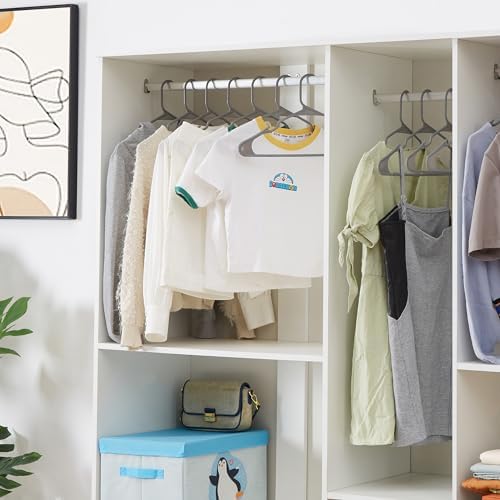 VECELO 100 Pack Plastic Hangers-Clothes Hangers Set with Shoulder Grooves for Closet Space Saving-Heavy Duty Coat Hanger,Gray - Image 6