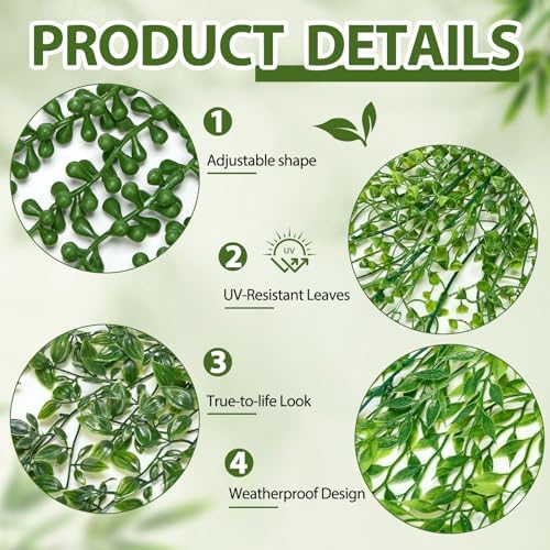 Daifunli 12 Pcs Artificial Hanging Plants Fake Hanging Ferns Plastic Fake Plant for Wall Room Garden Garland Indoor Outdoor Decor No Basket (Mandala, Willows, Fuchsia, String of Pearls) - Image 4