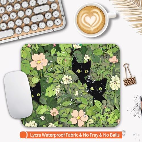 Square Mouse Pad Cute Cats,Personalized Premium-Textured Custom Mouse Mat Design,Washable Mousepad Lycra Cloth,Non-Slip Rubber Base Computer Mouse Pads for Wireless Mouse - Image 3
