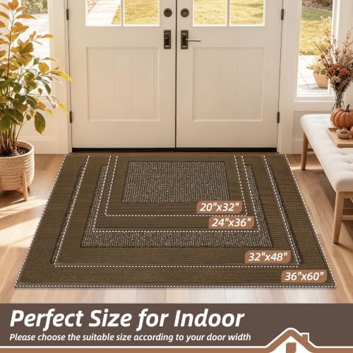 BEQHAUSE Indoor Door Mat 32" x 48", Dirt Trapper Door Mats, Brown - Image 2