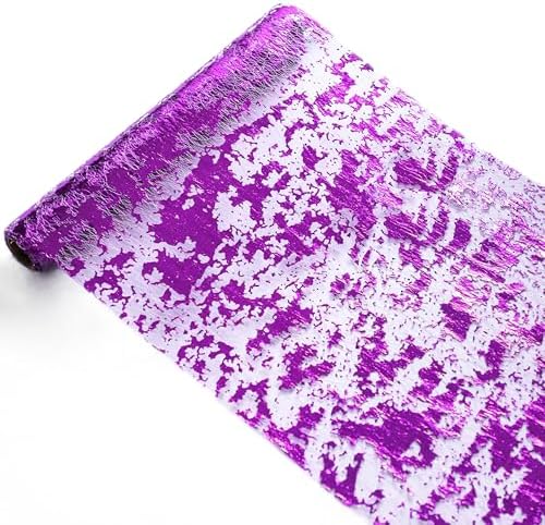 2Pcs Purple Table Runner Glitter Metallic Foil Sequin Mesh Roll 108" by Snowkingdom