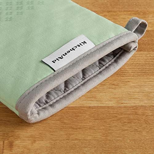 KitchenAid Asteroid Oven Mitt Set, 7"x12.5", Pistachio Green, 2 Piece - Image 3