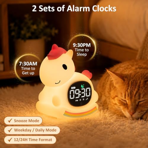 Unicorn Kids Alarm Clock with Night Light, OK to Wake Clock for Toddler - Image 4