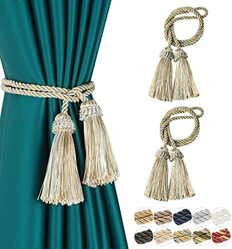 Curtain Tiebacks Handmade Curtain Holdbacks Rope with Tassel by fenghuangwu