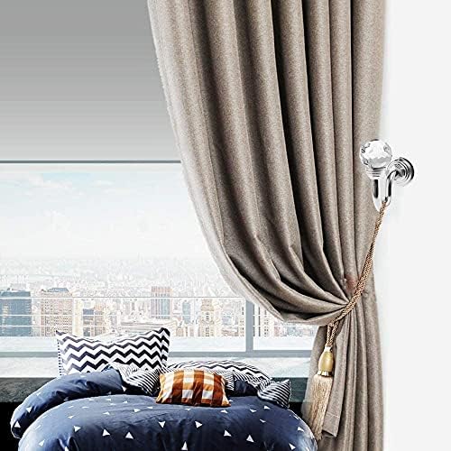 Decorative Hook Small Crystal Glass Curtain Tieback Hook Silver Round Head - Image 6