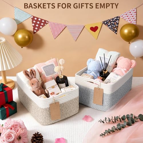 Goodpick 4 Pack Storage Baskets for Organizing Shelves, Black & Jute - Image 5
