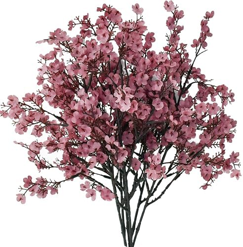 Mandy's 6 Bundles Artificial Dusty Pink Baby’s Breath Flowers by Mandys