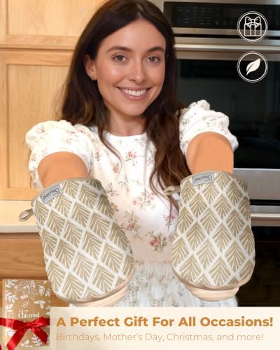 100% Thick Cotton Mini Oven Mitts Silicone Grip Diamond Gingham - Image 6
