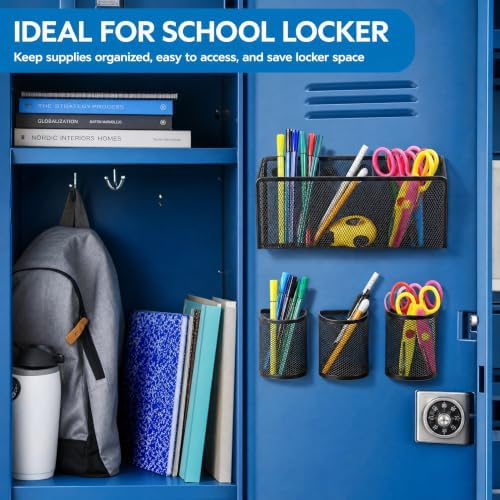Jucoan 4 Pack Magnetic Pen Holder, Magnetic Locker Organizer Accessories - Image 3