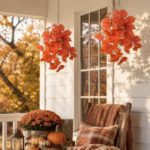 HyeFlora Faux Outdoor Plants Fake Hanging Plants, 2PCS - Image 3