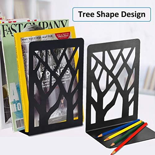 Metal Bookends Black 6 Pair - Heavy Duty Book Stoppers for Shelves - Decorative Book Ends - Image 6