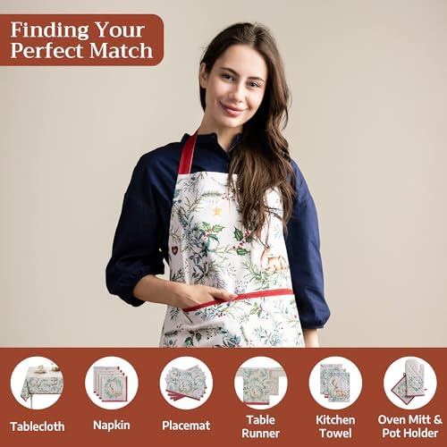 Maison d' Hermine Aprons for women with Pocket 100% Cotton (27.50"x31.50") - Image 4