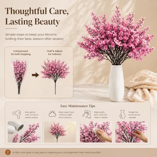 Mandy's 6 Bundles Artificial Light Brown Baby’s Breath Flowers - Image 6