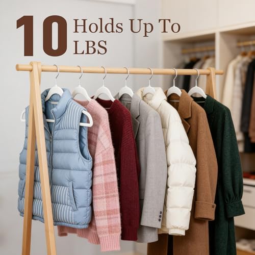 Velvet Hangers 100 Pack, 17.5" Non-Slip Clothes Hangers, White - Image 6