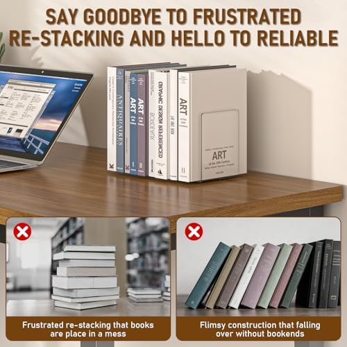 VFINE Acrylic Bookends 6 Pieces, Clear Book Ends for Shelves, Book Holders for Shelves, Transparent Book Dividers for Shelves, Stylish Book Stopper Organizer for Home Office Desktop Supplies - Image 5