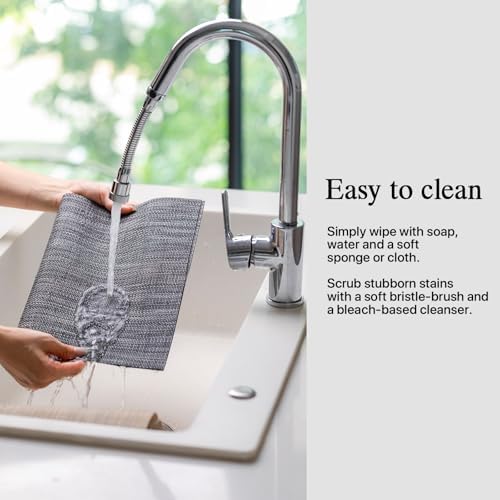 Placemats Set of 12 - Easy Clean Woven Vinyl Placemats for Dining Table, Indoor/Outdoor Place Mats, Washable PVC Table Mats（Dark Gray） - Image 4