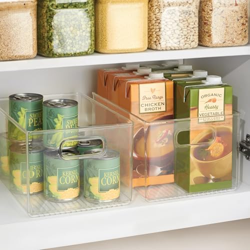 iDesign Pantry Organizer Bins with Handles, Set of 2, Clear - Image 3