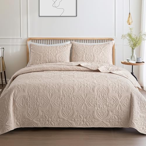 Whale Flotilla Queen Quilt Bedding Set Vintage Damask Reversible Bedspread by WHALEFLOTILLA