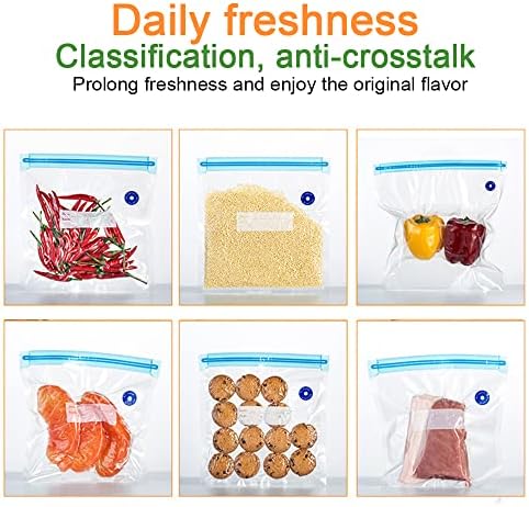 Sous Vide Bags 22 Pack Reusable Vacuum Food Storage Bags Kit, with 3 Sizes Vacuum Food Bags,1 Hand Pump, 4 Sealing Clips for Food Storage and Sous Vide Cooking - Image 6