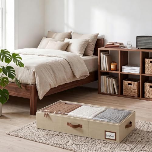 StorageWorks 6 Inch Low Profile Under Bed Storage Containers with Clear Lid - Image 5