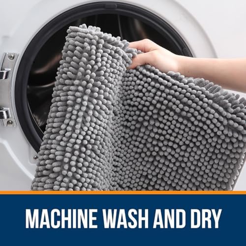 OLANLY Bathroom Rugs 32x20, Extra Soft Absorbent Chenille Bath Rugs - Image 5
