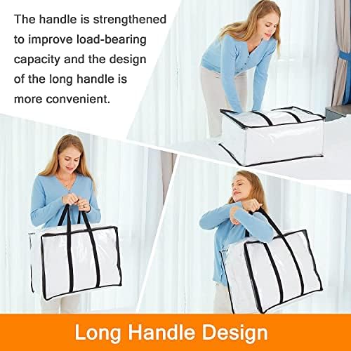 Vieshful 5 Pack 110L Clear Comforters Storage Bags with Zipper - Image 4