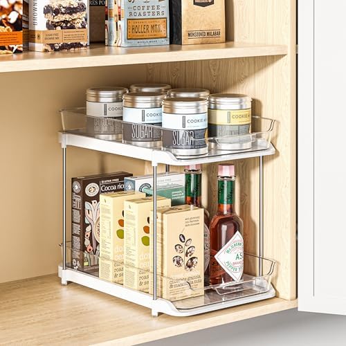 Delamu 2-Tier Bathroom Under Sink Organizers and Storage, Pull Out Cabinet Drawers with Anti-Slip Design, Multi-Purpose Storage for Kitchen, Pantry, Bathroom & Home Organization, Snowy, 1 Pack - Image 4