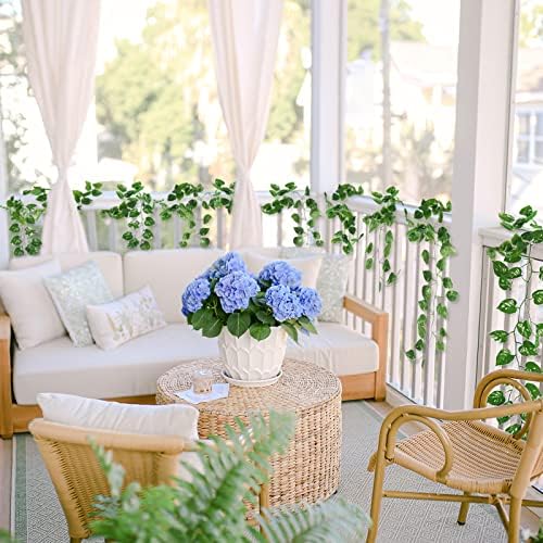 CQURE 14 Pack 98Ft Artificial Ivy Garland, Fake Vines UV Resistant Greenery Leaves Fake Plants Hanging Aesthetic Vines for Home Bedroom Party Garden Wall Room Decor - Image 2