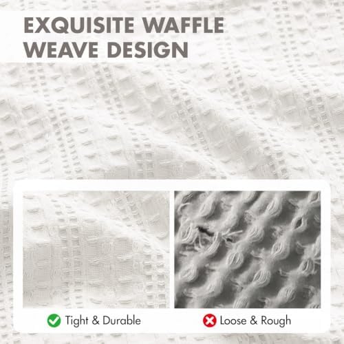Decorative Waffle Euro Sham Pillow Covers 26x26 White 2 Pack - Image 5