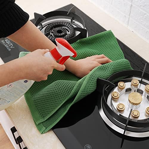 Homaxy 100% Cotton Waffle Weave Kitchen Dish Towels 4-Pack, Grass Green - Image 5