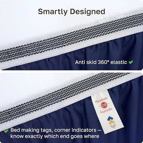 California Design Den 100% Organic Cotton Twin Fitted Sheet, Navy - Image 5