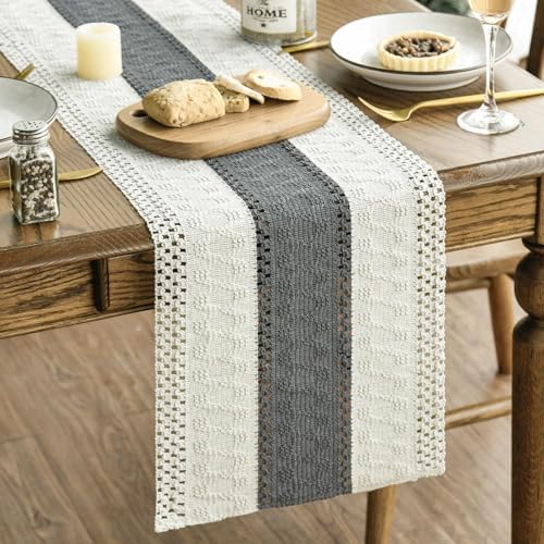 Artoid Mode Dark Grey Farmhouse Rustic Table Runner 12x60 Inch by ArtoidMode