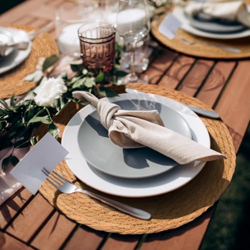 BAVIFY 13" Round Woven Placemats Set of 8, Plate Chargers for Dining Table - Image 2