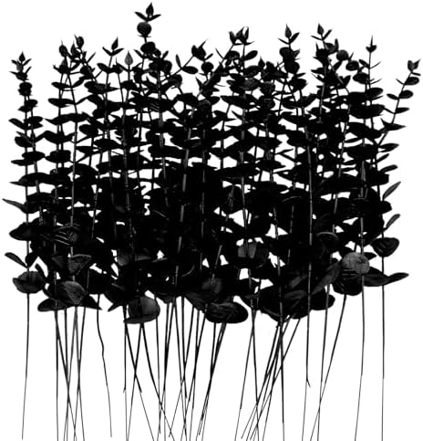 36Pcs Artificial Eucalyptus Stems Black Eucalyptus Leaves for vase Black Artificial Flowers Branches Decor Wedding Bouquet Centerpiece Floral Arrangement Home Decoration by TGANNYOCR