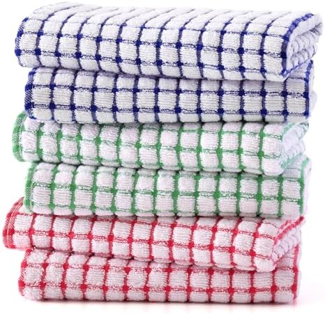 Kitinjoy Cotton 6 Pack Terry Kitchen Towels, Multiple Colour by Kitinjoy