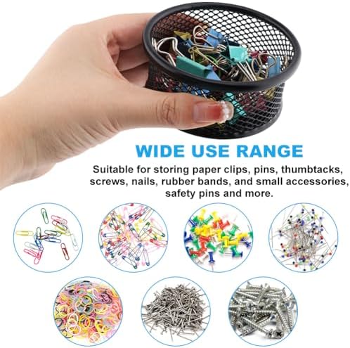 4Pack Paper Clip Holder for Desk,Wire Mesh Paperclip Dish Holders - Image 3