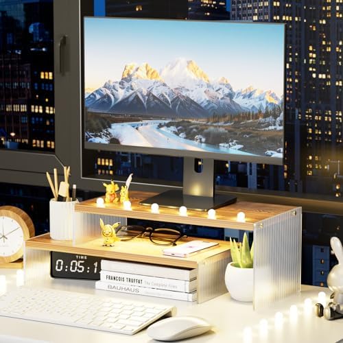 YGYQZ Adjustable Monitor Stand Riser, 7.67"×15.74" Dual Monitor Desk Stand by YGYQZ
