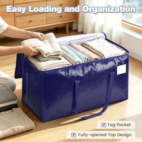 8 Pack Heavy Duty Waterproof Moving Bags, Foldable Totes - Image 3