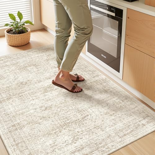 3x4 Rugs for Entryway,Washable Area Rug,Beige by Restydon