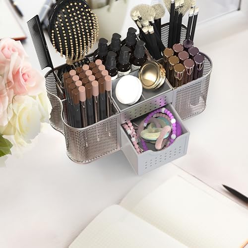 Deco Brothers Desk Organizers Pen Holder Office Caddy Storage, Silver - Image 5